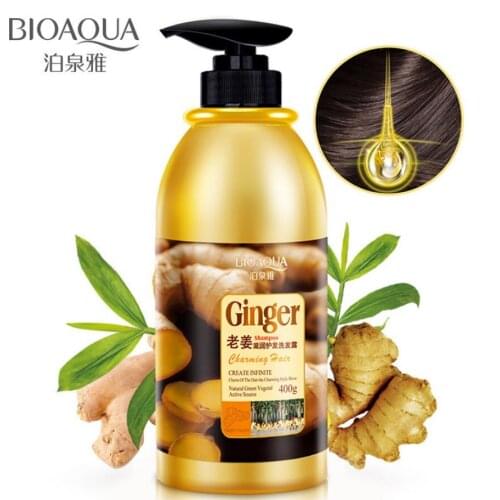 400ml Herbal Ginger Hair Shampoo No Silicone Oil Oil Control Anti Dandruff Itching Cleansing Professional Hair & Scalp Treatment