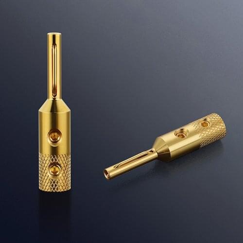 Viborg VB401G Pure Copper Gold Plated Banana Plug for Speaker Cable(4PCS)