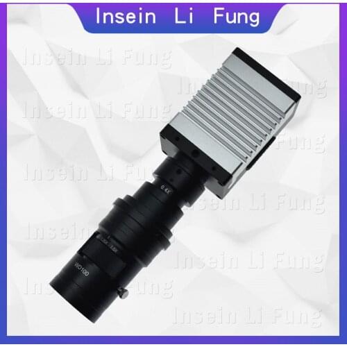 1080P 1/2 Target Size Video Microscope Camera HDMI USB Multi-function Measuring Magnifier+10-200X Zoom C Mount Lens Phone Repair