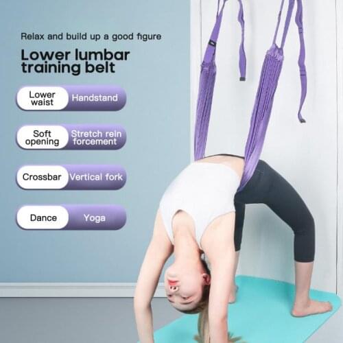 Aerial Yoga Rope Stretch The Leg Splits Practic Elastic Stretch Bar and Bends Down To Stretch Yoga Gym Handstand Training Strap