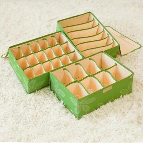 Good quality Oxford cloth underwear case three piece suite bedroom finishing bra collection box storage box without deformation