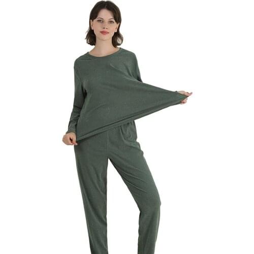 Women Pijamas Long Sleeved Pajamas Round Neck Homewear Mjuer Sleepwear 2XL-7XL Plus Size Home Clothes For Women Autumn Winter