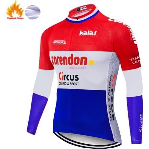 Winter 2020 TEAM CORENDON CIRCUS Long sleeve Cycling JERSEY Bike jersey mens Ropa Ciclismo Thermal Fleece bicycling shirt