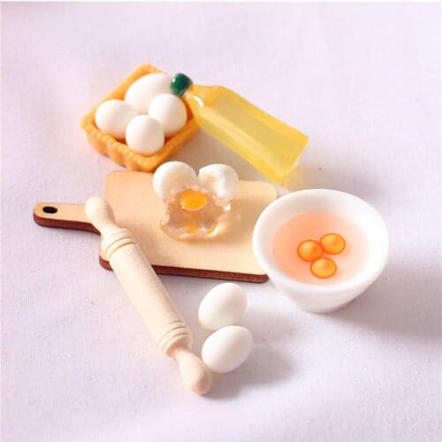 1/12 Miniature Rolling Pin Egg Olive Oil for Dollhouse Kitchen Furniture