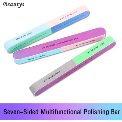 1PCS Polishing Nail File Tool 7-sided Polishing Strip Multifunctional Sponge Nail Tool Multi-sided Polished Nail File