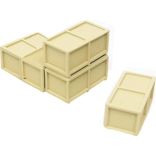 5Pcs 2cm 1:87 HO Scale Train Model Construction Scene Sand Table Cargo Box - Rectangular