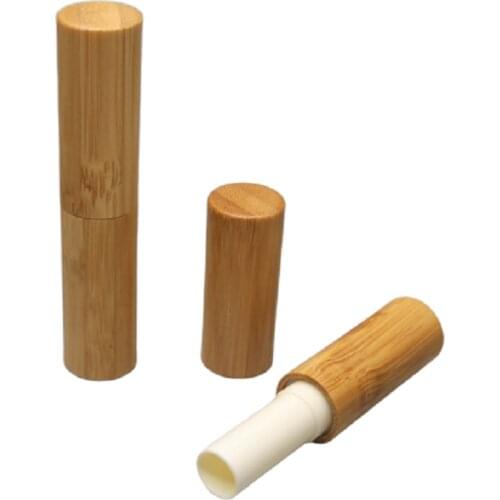 3G Bamboo Wooden Lip Balm Container Empty Lipstick Tube Refillable Bottle Cosmetic Packaging Container 15pcs 25pcs