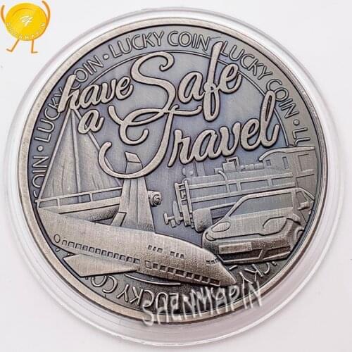 Safe Travel Lucky Coins Collectibles Protect Us As We Travel,By Air,Land or Sea,Keep Us Safe and Guide Us Wherever We May Be