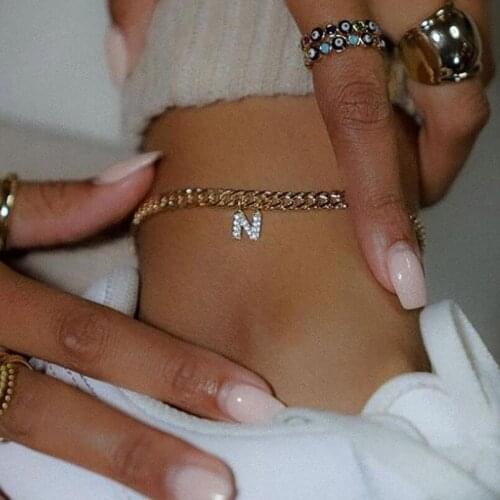 Alphabet Leg Bracelets Anklets For Women Foot Gold Chain Jewelry Alloy Gold Chain Feet Chain Jewelry Gifts Initial Letter Anklet