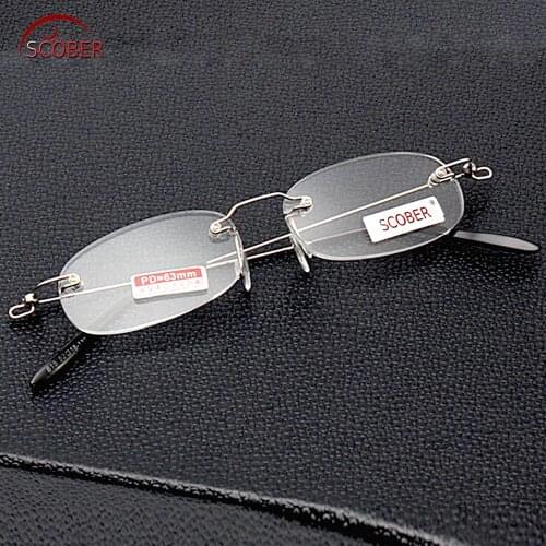 = SCOBER BRAND = !TWO PAIRS! Ultra-Light Rimless Stainless Steel Wire Leg Antireflect Reading Glasses +1 +1.5 +2 +2.5 +3 +3.5 +4