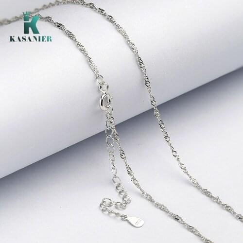 Top Quality 2mm Silver Water Wave Singapore Necklace Chains With Lobster Clasps 16"18" women silver plated chain jewelry