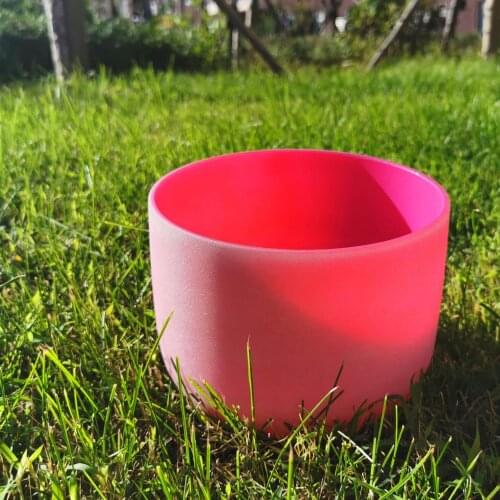 432hz/440hz violet Color A# note Pineal Chakra Quartz Frosted crystal singing bowl 8 inch