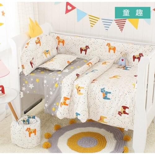 Nordic Infant Baby Bed Bumper Cotton Crib Protector Cot Side Bumpers Baby Crib Kit For Children Under One Year Kids Bedding
