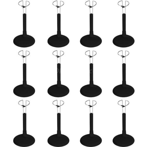 12 PC WIDE WAIST Action Figure DISPLAY STANDS 1/6 Action Figure Doll plastic metal Doll Display Stand with plastic base
