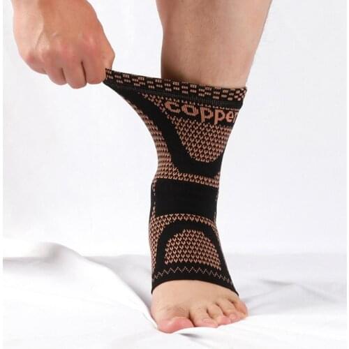 Compression Nylon Copper Infused Ankle Brace Support Elastic Breathable for Injury Recovery Joint Pain Football Basketball Socks