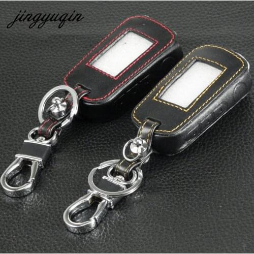 Jingyuqin 10x Leather Key Case for Starline A92 Russian Two Way Car Alarm LCD Remote Control Keychain A92/A94/V62/A62/A64 Cover