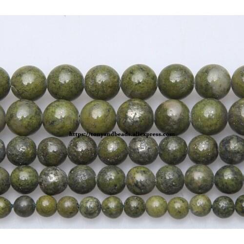 Natural Stone Green Lapis Lazuli Round Beads 15" Strand 6 8 10 MM Pick Size For Jewelry Making