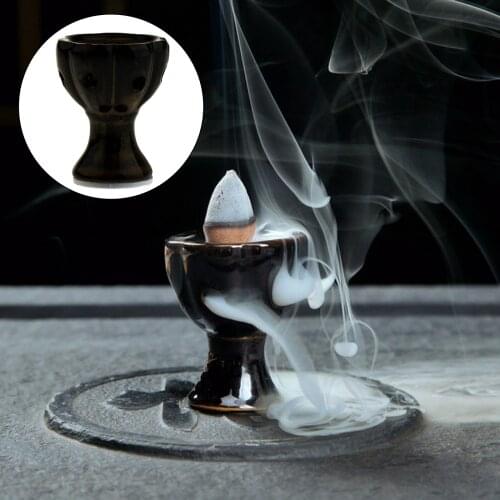 Incense Burner Lotus Waterfall Censer Incense Cones Holder Teahouse Ornament