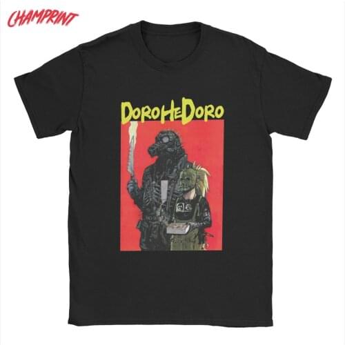 Fashion Dorohedoro Kaiman Nikaidou T-Shirt Men Crewneck Pure Cotton T Shirts Anime Short Sleeve Tees Gift Idea Clothing
