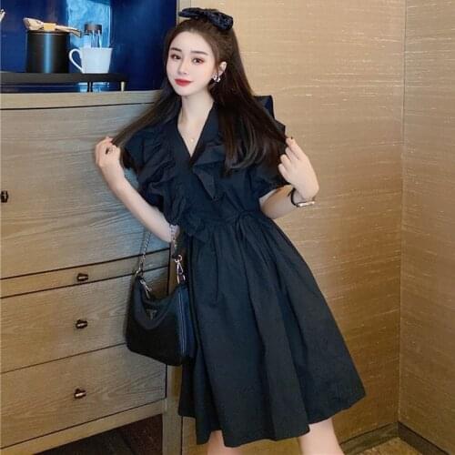 Fashion sexy streetwear Korean Women Ruffled V-neck elegant dress,plus size 5XL 6XL 7XL Boho Beach Dress sweet party dresses