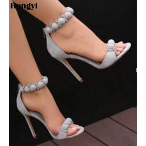 Hongyi new fashion pumps women sexy party shoes women high heels rivet women shoes thin heels sandals women