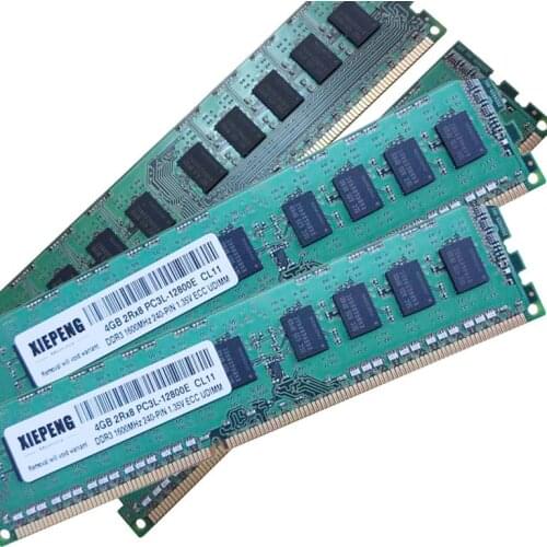 For HP ProLiant ML10 v2 ML310e Gen8 v3 DL320e Gen8 RAM 8GB 2Rx8 PC3L-12800 1600MHz ECC Unbuffered RAM 4G PC3 10600E DDR3 1333MHz