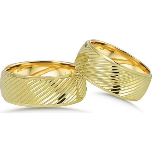 Gold Plated Double Silver Wedding Band Ring