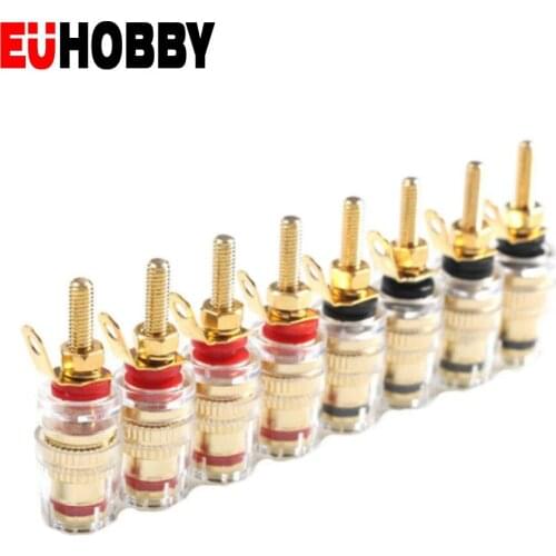 2pcs Gold-plated Amplifier Speaker Terminal Binding Post Banana Plug Jack Suitable For 4mm Banana Plug