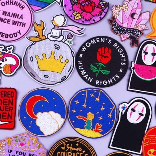 Prajna Little Prince Patches For Clothing Sticker Cartoon Anime Badges Stripes Iron On Patches On Clothes DIY Embroideried Patch