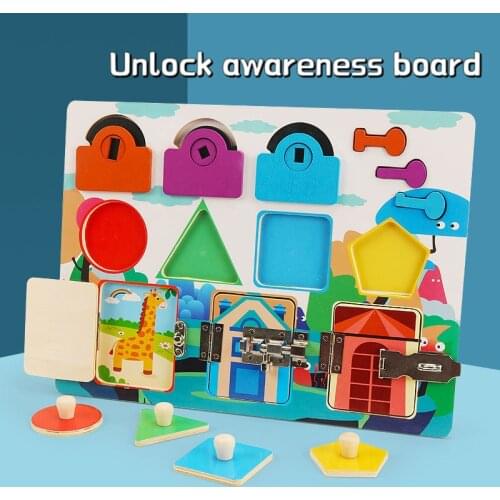 Early Education Educational Toys Hands-on Ability Work Out Color Geometry Cognition Childrens Montessori Unlock Toy
