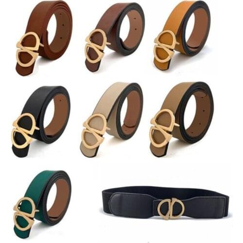New womens PU Leather Belt designer Casual Fashion Belts Boys and Girls Smooth buckle Student elastic belt Jeans Waistband