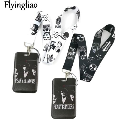 Peaky Blinders Lanyard Credit Card ID Holder Bag Student Women Travel Card Cover Badge Car Keychain Decorations