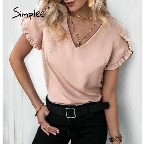 Женские футболки с коротким рукавом SIMPLEE China At AliExpress