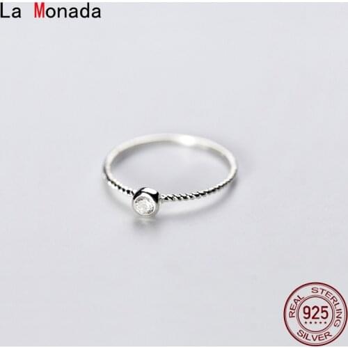 La Monada Bead Twist Minimalist Finger Rings For Women 925 Silver Jewelry For Women Rings Female Silver Ring 925 Women Korean