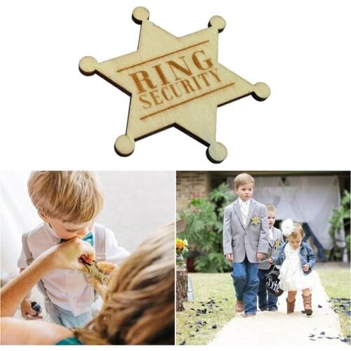 Ring Security Wooden Ring Bearer Badge Gift For Bridal Party Ringbearer Accessory Pin Engraved Badge For Wedding Ceremony Handy