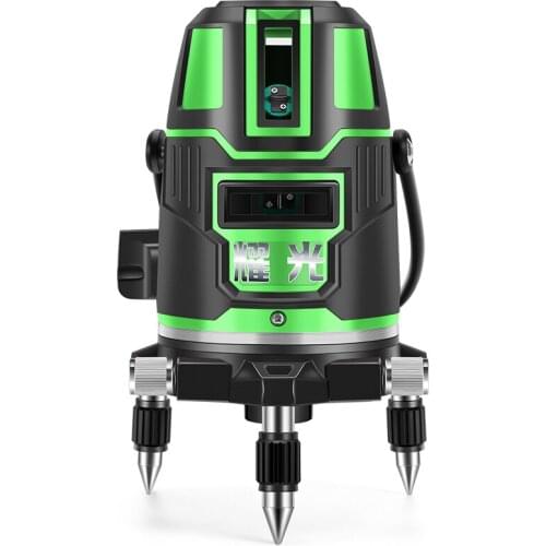 Green Laser Level 5 Lines 6 Points 360 Degrees Rotary Outdoor 635nm Corss Line Lazer Level Points Level Tilt Function