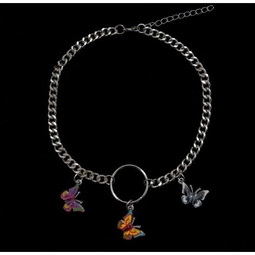 Harajuku Punk Style Butterfly Choker Necklace Jewelry Women Collares Gothic Hip Hop Gift Necklace Collares Mujer