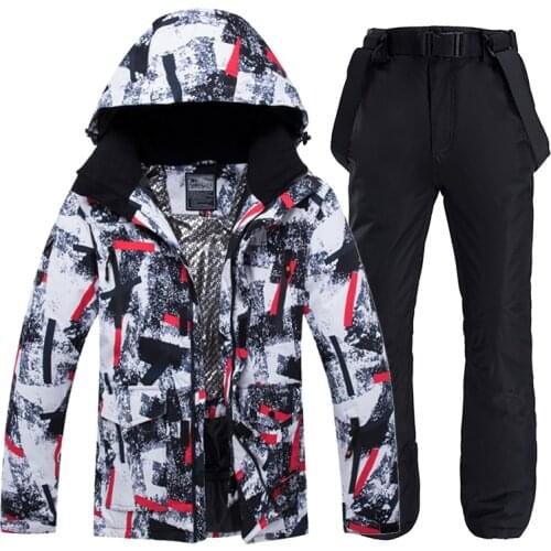 2020 Winter Ski Suit for Men Warm Windproof Waterproof Outdoor Sports Snow Jackets Pants set Ski Equipment Snowboard Jacket