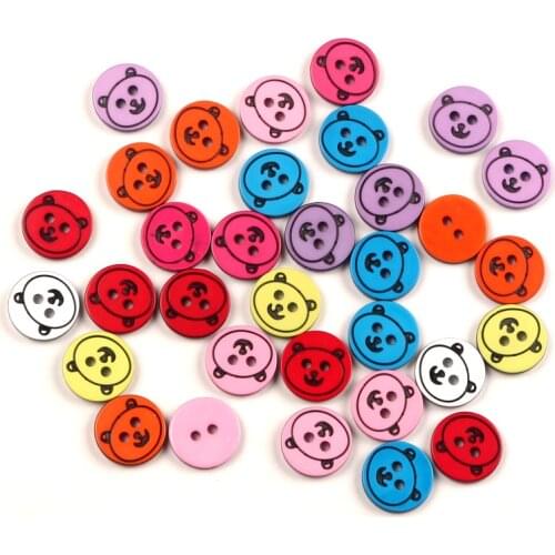 100Pcs Mixed Bears Resin Shape Apparel Sewing Buttons For Kids Clothes Scrapbooking Decorative Handicraft DIY Accessories