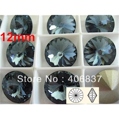 200pcs/Lot, 12mm Montana Crystal Rivoli Stones, Free Shipping! Chinese Top Quality Crystal Rivoli