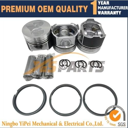 3 set STD piston and ring for For Kubota D1703 D1703E Engine