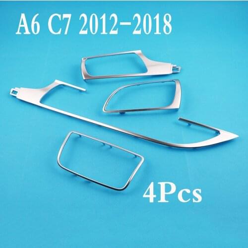 4Pcs Air Vent Outlet Dash Panel Air Vent Outlet Chrome Trim For AUDI A6 C7 A7 2012 2013 2014 2015 2016 2017 2018