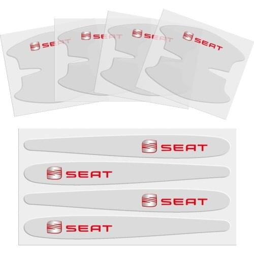 4Pcs Invisible Car Door Bowl Handle Protector Stickers For Seat Leon Ibiza Altea Toledo Ateca Sportcoupe Altea Alhambra Exeo