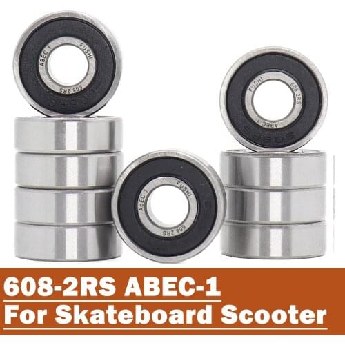 608RS Bearing 8*22*7 mm ( 10 PCS ) Skateboard Scooter 608 2RS Ball Bearing Miniature Skate Roller 608-2RS 608 RS Bearings