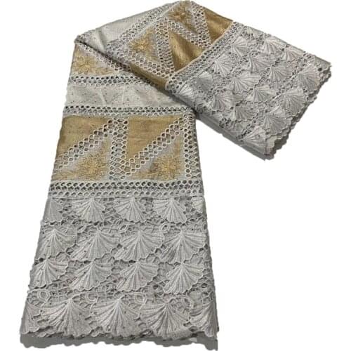 African lace fabric 2020 high quality lace with stones embroidered Swiss Voile Lace New Designs 5 yards for Wedding Dress A02