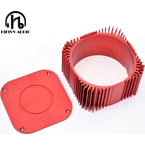 All aluminum transformer cover the external size 140*140*83mm red metal Metal Shield cover 200W 300W 500W toroidal transformer
