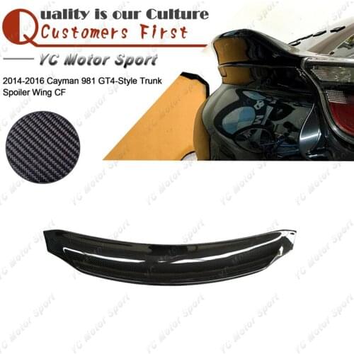 Car Accessories Carbon Fiber Rear Spoiler Fit For 2014-2016 Cayman 981 GT4 Style Trunk Spoiler Wing