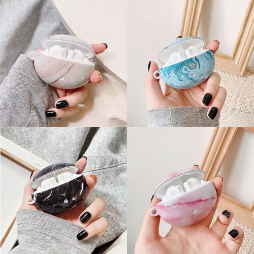 Nordic Style Marble Hard Plastic Headset Cases For Huawei Freebuds 4i Protection Bluetooth Earphone Cover For Freebuds 4i Case