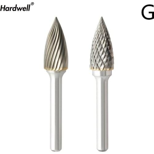 1pc-free shipping solid carbide tungsten steel milling cutter,6mm shank G type Metal electric grinding head,Polishing tool