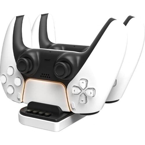 HBP-298 Controller Charger Dual-seat Wireless High Quality ABS Portable Gamepad Charger Base for PS5